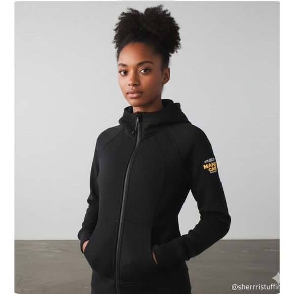 lululemon athletica Tops - Lululemon Scuba Hoodie Light Cotton Fleece Black Full-Zip Sweatshirt Size 6